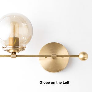 Wall Sconce - Smoked Globe Sconce - Counter Balance - Wall Lighting - Unique Lighting - Modern Wall Light - Model No. 4353 image 3