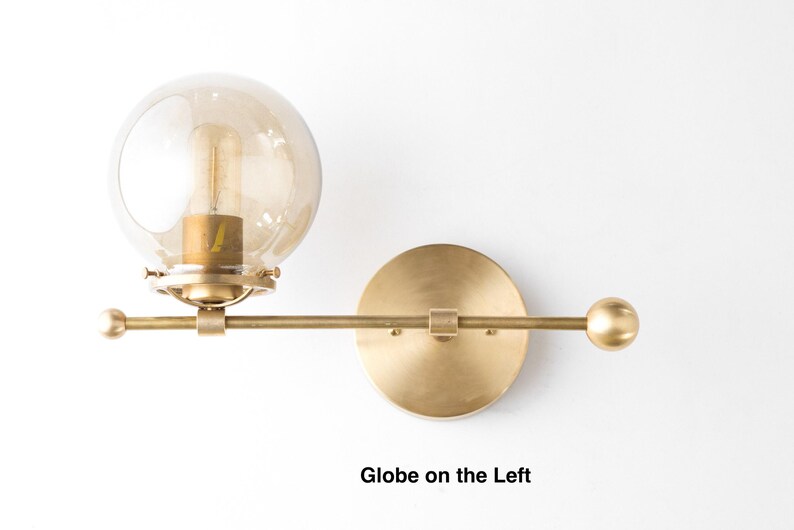 Wall Sconce - Smoked Globe Sconce - Counter Balance - Wall Lighting - Unique Lighting - Modern Wall Light - Model No. 4353 image 3