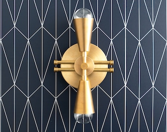 Art Deco Sconce - Art Deco Lighting - Brass Sconce - Steampunk Lighting - Wall Light - Light Fixture - Steampunk Lighting - Model No. 3419