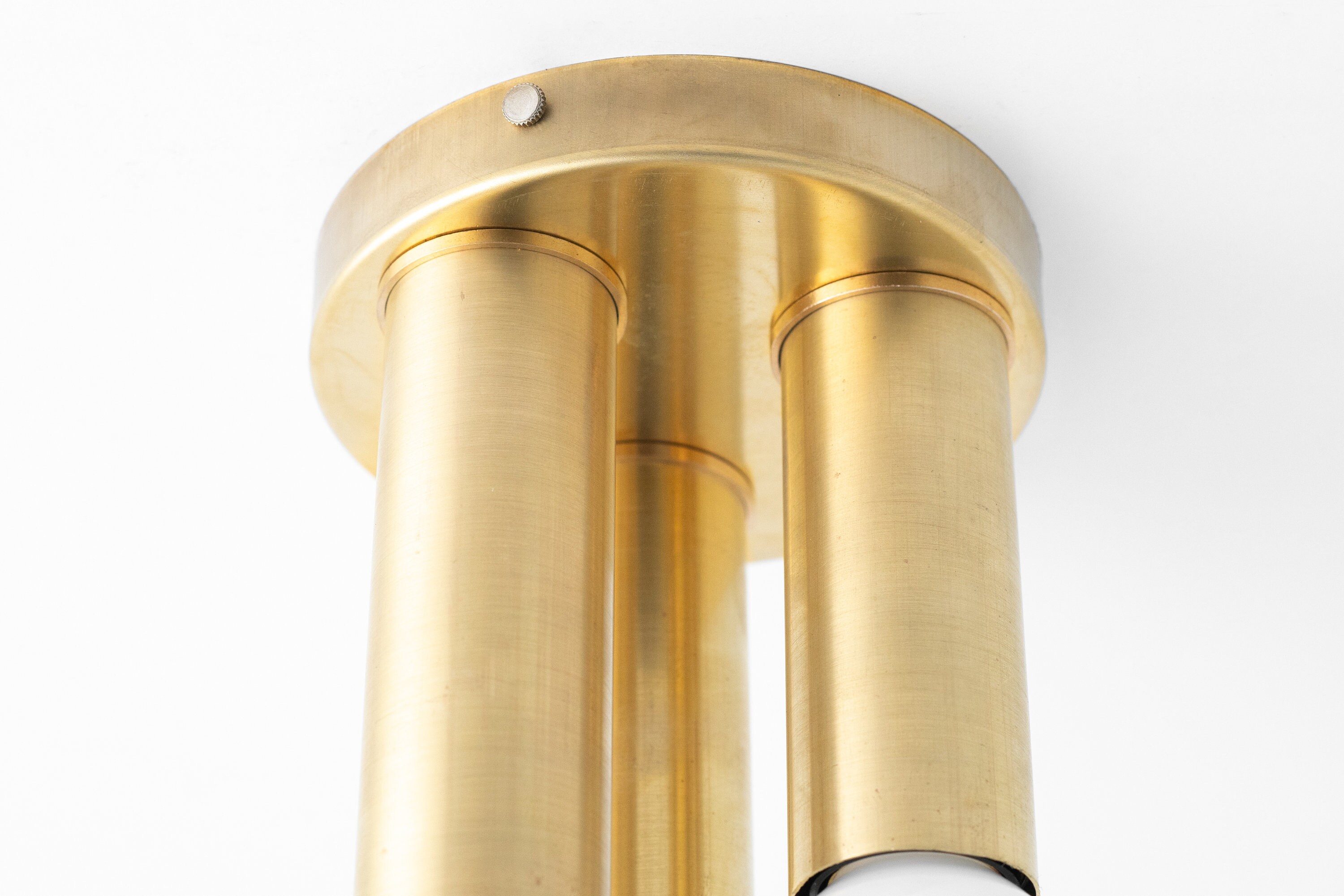 Three Column Brass Tube Light Unfinished Brass Light Etsy