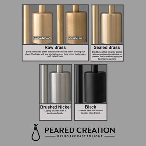 a series of three different types of lamps