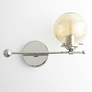 Wall Sconce - Smoked Globe Sconce - Counter Balance - Wall Lighting - Unique Lighting - Modern Wall Light - Model No. 4353 image 9