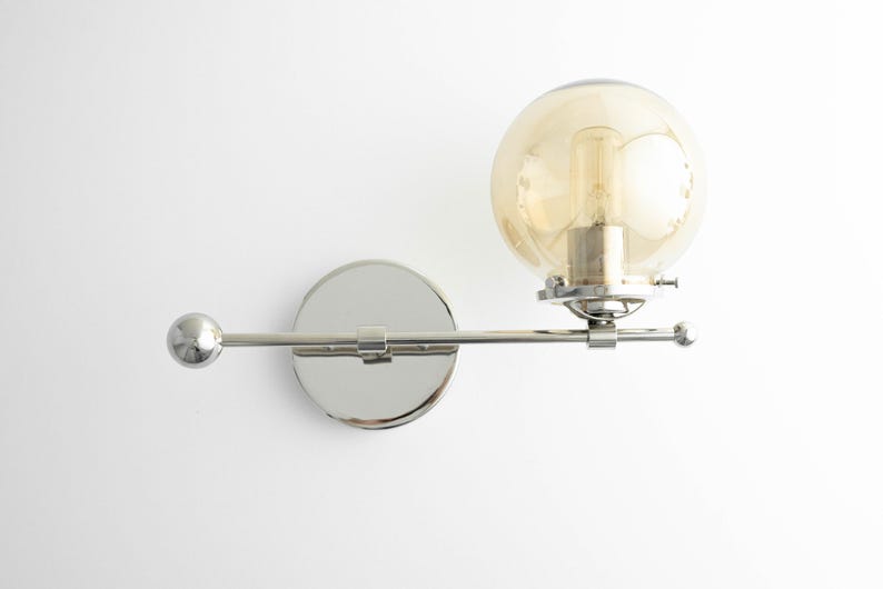 Wall Sconce - Smoked Globe Sconce - Counter Balance - Wall Lighting - Unique Lighting - Modern Wall Light - Model No. 4353 image 9