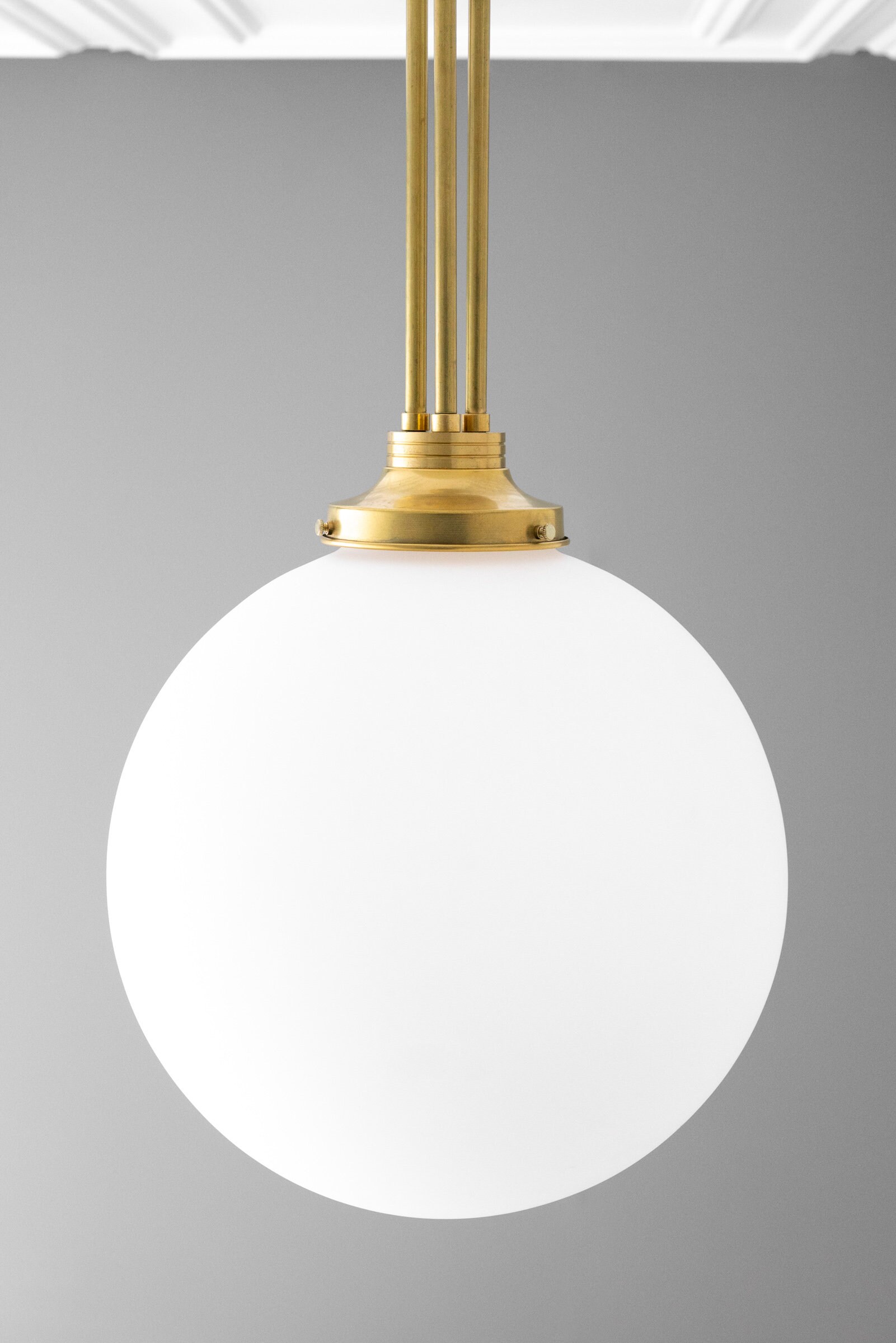 12 Inch Satin Glass Globe Large Globe Light Frosted Glass Brass