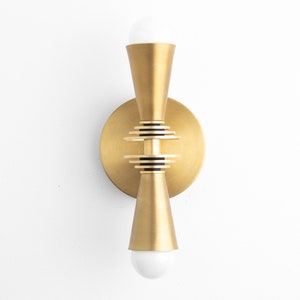 Wall Sconce - Modern Art Deco - Wall Light - Brass Sconce - Vanity Lighting - Bathroom Lamp - Art Deco Lighting - Model No. 9830