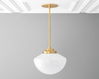 10in Opal Schoolhouse Shade - Pendant Light - Art Deco - Ceiling Light - Pendant Lamp - Model No. 9251