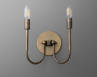 Sconce Light - Brass Sconce - Wall Sconce - Double Sconce - Model No. 4122