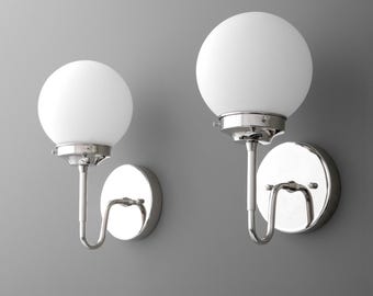 Sconce Light-Wall Sconce-Opal Glass Sconce-Globe Wall Lamp - Model No. 3690