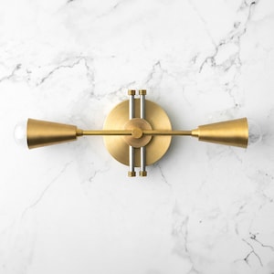 Brass Cone Vanity - Bathroom Lighting - Vanity Light Fixture - Unfinished Brass - Wall Lighting - Model No. 2986