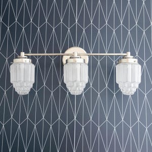 Vanity Light-3 Bulb Vanity-Bathroom Vanity-Art Deco Lighting - Model No 3918