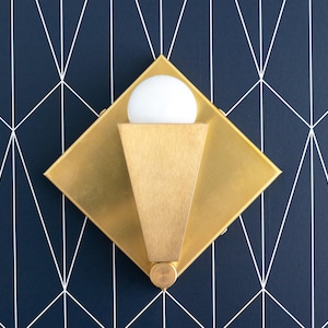 Brass Sconce - Art Deco Sconce - Mid Century Lighting - Modern Lighting - Modern Sconce - Retro Lighting - Light Fixture - Model No. 2428