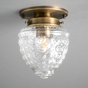 Ornate Glass Shade - Vintage Lighting - Flush Mount Ceiling Light - Light Fixture - Model No. 9171