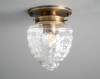 Ornate Glass Shade - Vintage Lighting - Flush Mount Ceiling Light - Light Fixture - Model No. 9171