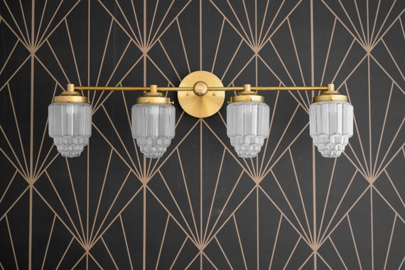 Art Deco Vanity Lighting Crystal Glass Wall Sconce Boho Vintage Wall