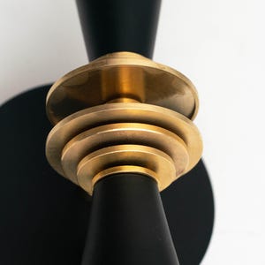 Vanity Light - Modern Art Deco - Wall Sconce - Bathroom Lights - Brass Black Vanity - Steampunk Lamp - Mid Century Sconce - Model No. 9830 image 8