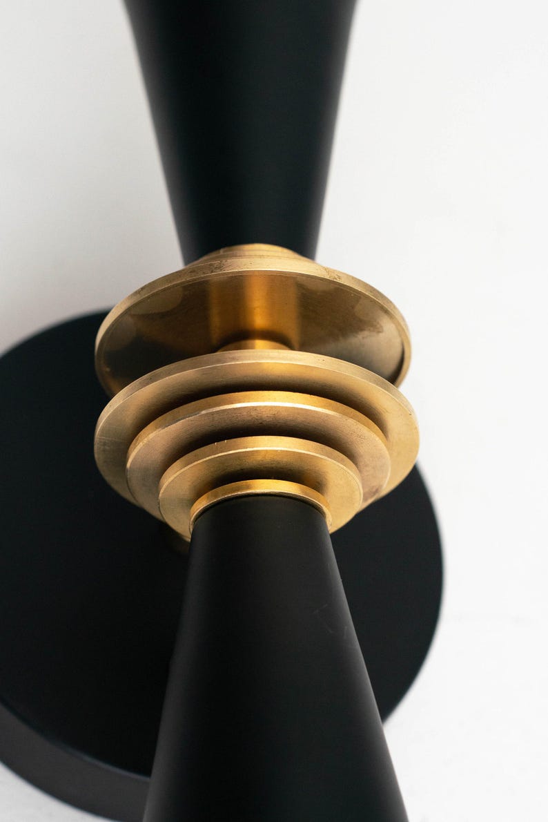 Vanity Light - Modern Art Deco - Wall Sconce - Bathroom Lights - Brass Black Vanity - Steampunk Lamp - Mid Century Sconce - Model No. 9830 image 8