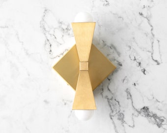 Geometric Wall Light - Art Deco Sconce - Brass Wall Light - Light Fixture - Model No. 2046