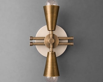 Sconce Light - Brass Sconce - Wall Sconce - Double Sconce - Model No. 3419