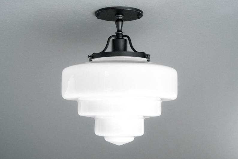 Tiered Glass Light - Solid Brass Light Fixture - Art Deco Decor - Unique Ceiling Light - Model No. 5311 image 2