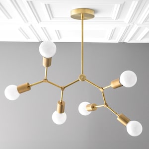 Molecule Light - Modern Chandelier - 6 Bulb Light - Branching Chandelier - Ceiling Lighting - Model No. 2524