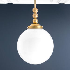 10in Opal Glass Globe - Globe Lighting - Glass Pendant Light - Lighting - Downrod Pendant - Model No. 5094