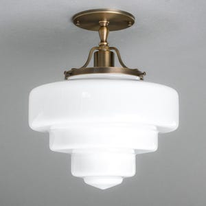 Tiered Glass Light - Solid Brass Light Fixture - Art Deco Decor - Unique Ceiling Light - Model No. 5311 image 5