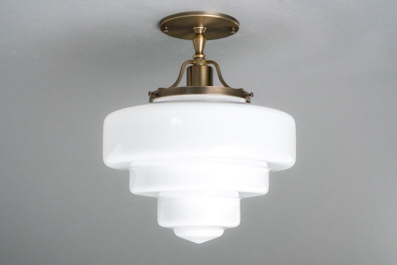 Tiered Glass Light - Solid Brass Light Fixture - Art Deco Decor - Unique Ceiling Light - Model No. 5311 image 5