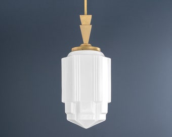 Grand Entry Light - High Ceiling Light - Art Deco Lighting - Downrod Pendant - Made in USA - Model No. 5941