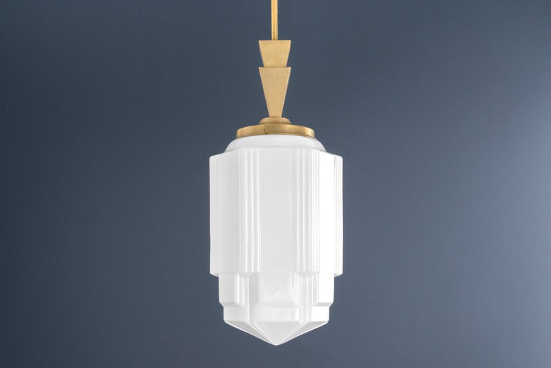 Grand Entry Light High Ceiling Light Art Deco Lighting Downrod Pendant Made in USA Model No. 5941 image 1