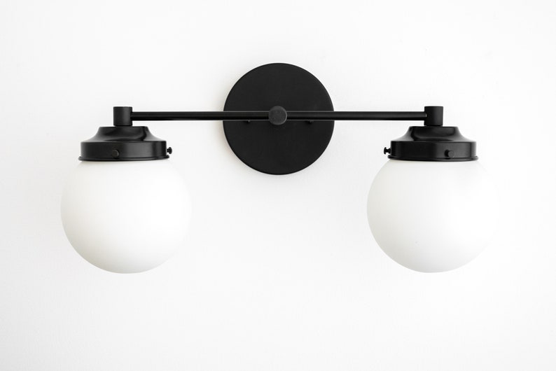 Frosted Globe Vanity Light Art Deco Lighting Modern Etsy