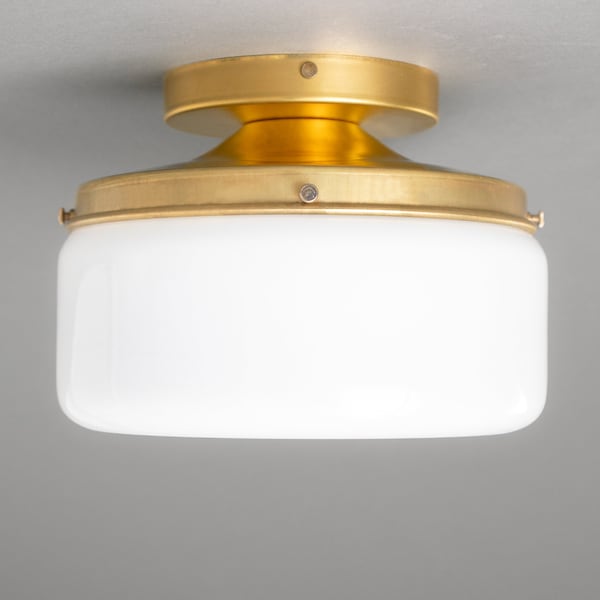 8in Drum Light - Flush Mount Light- Ceiling Light - Bathroom Light - Light Fixture - Model No. 4537