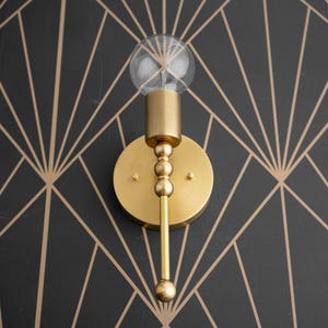 Art Deco Wall Light - Gold Sconce - Geometric - Wall Sconce - Deco Lighting - Brass Fixture - Modern Wall Lights - Model No. 4014