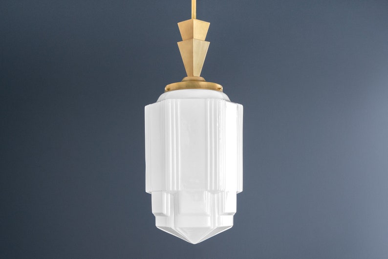 Grand Entry Light High Ceiling Light Art Deco Lighting Downrod Pendant Made in USA Model No. 5941 image 2