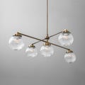 Chandelier Light-Chandelier 5 Shades-Antique Brass Light - Model No. 3646