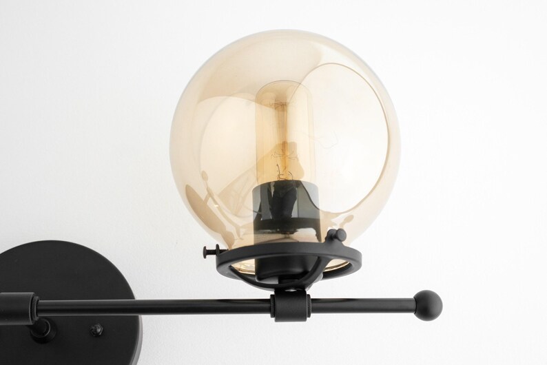 Wall Sconce - Smoked Globe Sconce - Counter Balance - Wall Lighting - Unique Lighting - Modern Wall Light - Model No. 4353 image 8