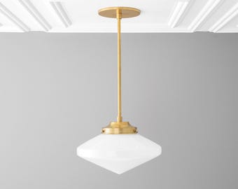 10in Saucer Shade - Glass Pendant Light - Ceiling Light - Made in USA - Art Deco Lighting - Model No. 5862
