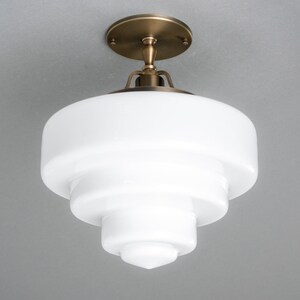 Tiered Glass Light - Solid Brass Light Fixture - Art Deco Decor - Unique Ceiling Light - Model No. 5311 image 4