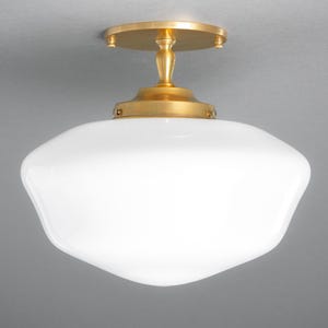 12&quot; Schoolhouse - Semi-Flush Light - Kitchen Light - Ceiling Light - Schoolhouse Light - Model No. 8362