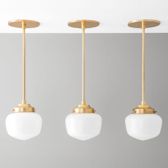 Hanging Light - Kitchen Island Light - Glass Globe - Drop Lighting - Glass Pendant Light - Model No. 2019