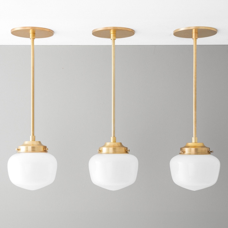 Hanging Light - Kitchen Island Light - Glass Globe - Drop Lighting - Glass Pendant Light - Model No. 2019 zdjęcie 1