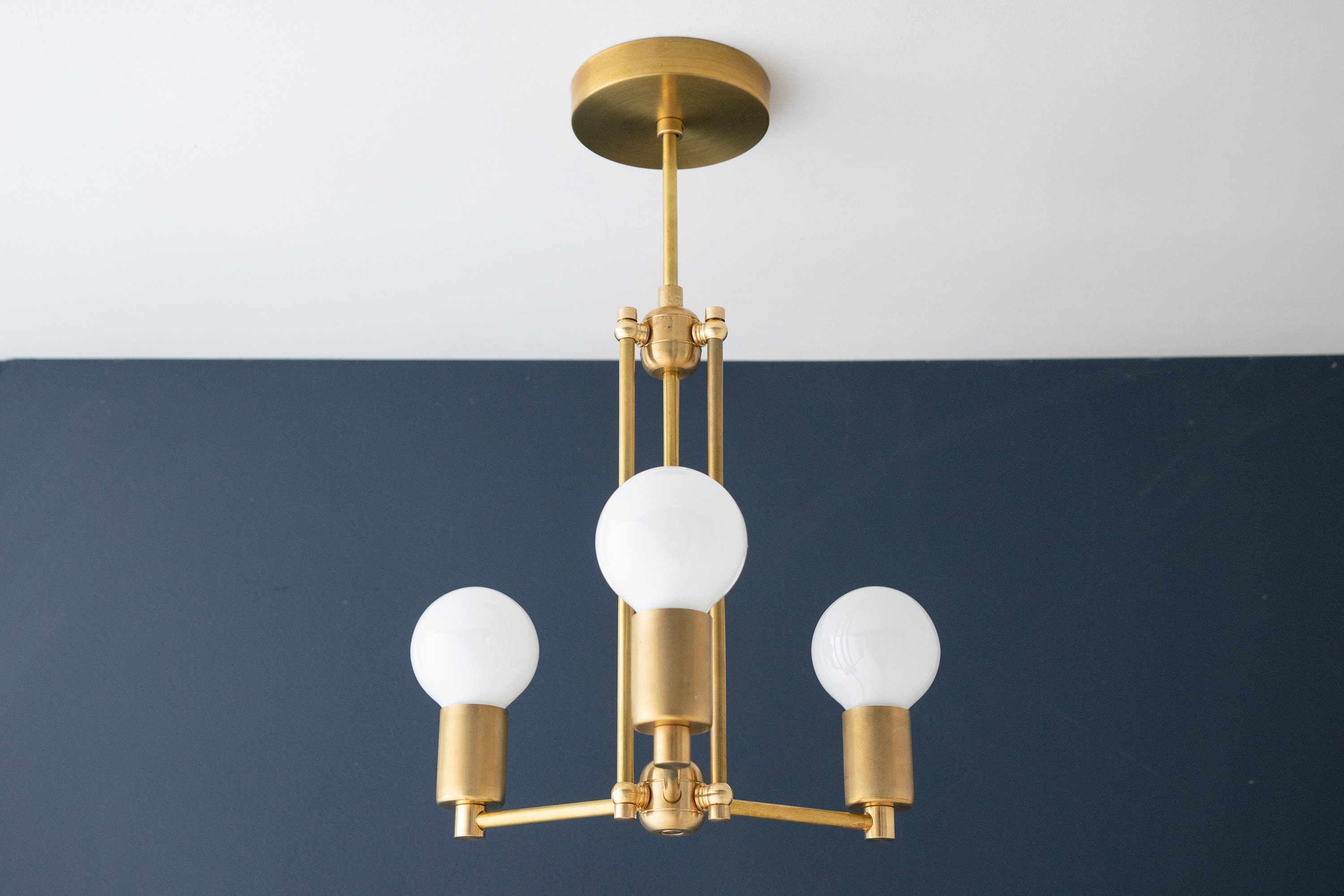 Art Deco Lámpara de araña Luminaria Lámpara de latón | Etsy