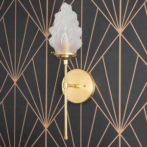 Deco Wall Light - Art Deco Sconce - Torch Light - Flame Shade - Art Glass Light - Wall Sconce Light - Torch Light - Model No. 3181