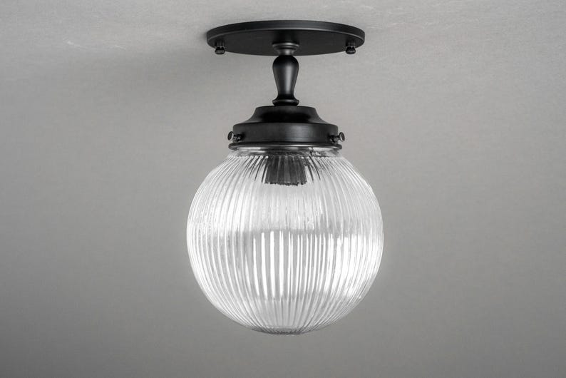 Prismatic Globe - Modern Ceiling Light - Semi Flush Mount - Kitchen Lighting - Bathroom Lighting - Model No. 9396 image 2