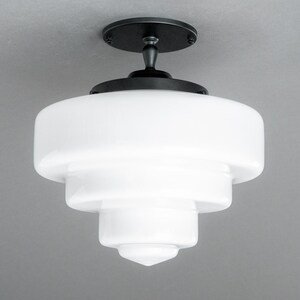Tiered Glass Light - Solid Brass Light Fixture - Art Deco Decor - Unique Ceiling Light - Model No. 5311 image 3