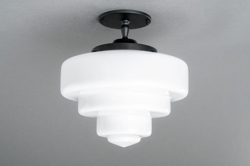 Tiered Glass Light - Solid Brass Light Fixture - Art Deco Decor - Unique Ceiling Light - Model No. 5311 image 3