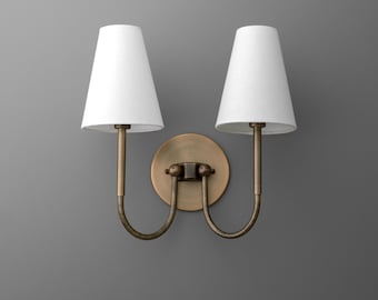Sconce Light-Brass Wall Sconce-Double Sconce-Wall Light - Model No. 1111