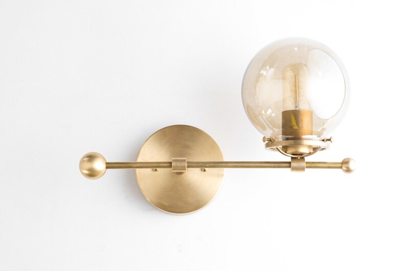 Wall Sconce - Smoked Globe Sconce - Counter Balance - Wall Lighting - Unique Lighting - Modern Wall Light - Model No. 4353 image 6