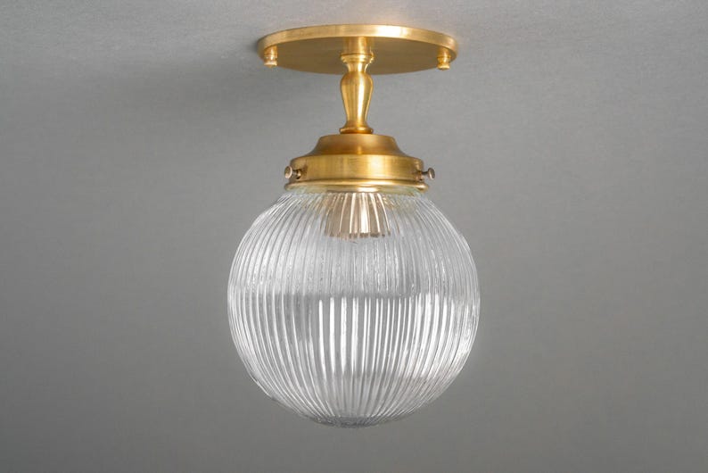 Prismatic Globe - Modern Ceiling Light - Semi Flush Mount - Kitchen Lighting - Bathroom Lighting - Model No. 9396 image 3