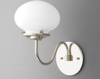 Sconce Light-Nickel Wall Sconce-Glass Globe Sconce-Modern Wall Light - Model No. 3213