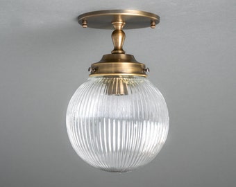 Prismatic Globe - Modern Ceiling Light - Semi Flush Mount - Kitchen Lighting - Bathroom Lighting - Model No. 9396